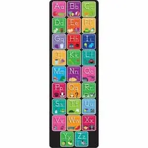 Ashley Productions Inc ASH 91403 - Ashley Smart Poly Fun Mat - Floor, Classroom - 47" Length x 15.50" Width - Alphabet, Matching Pictures - Multicolor - 1Each