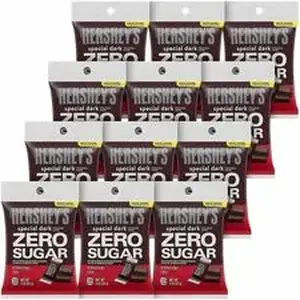 Green Rabbit GRR 24601030 - Hershey's Sugar-Free Dark Chocolates - Dark Chocolate - Aspartame Free, Individually Wrapped, Nut-free - 3 oz - 12 /Box - 1 / Carton