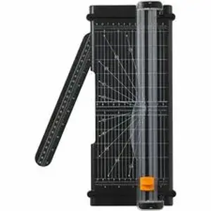 Fiskars FSK 1071215 - SureCut 12" Portable Paper Trimmer - Titanium Blade - Portable, Corrosion Resistant, Break Proof, Fray Proof, Wear Resistant Blade, Scratch Resistant Blade - Stainless Steel - Black - 1 Each
