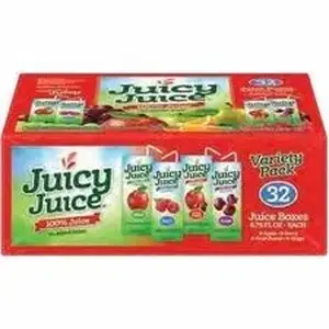 Harvest Hill Beverage Company ZUD 48675 - Juicy Juice 100%-Juice Variety Pack - Apple, Berry, Fruit Punch, Grape - 32 / Carton