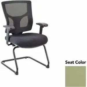 Lorell LLR 62009069 - Conjure Sled Base Guest Chair - Dillon Sage Polyurethane Foam Seat - Mesh Back - Mid Back - Cantilever, Sled Base - Armrest - 1 Each