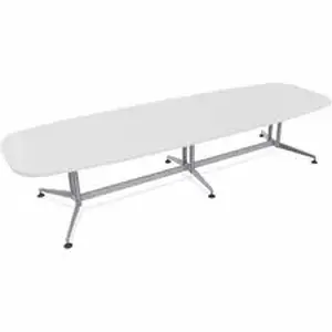 Specialt SCT ZCON62MSDW2 - Special-T ZIA Series Conference Tables Collection - Elipse Top - Powder Coated Double Column Base x 12 ft Table Top Width x 48" Table Top Depth - 29" Height - Conference Room, Meeting - White