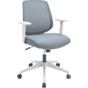 Nusparc NPR CH201MAGY - Mid-Back Task Chair - Fabric Back Material - Mid Back - 5-star Base - Gray - Armrest - 1 Each