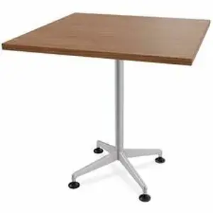 Specialt SCT ZIAH19MSWA8 - Special-T ZIA Series Hospitality Tables Collection - Square Top - Powder Coated X-shaped Base - Mid-Century Modern Style x 36" Table Top Width x 36" Table Top Depth - 36" Height - Hospitality, Office - Walnut