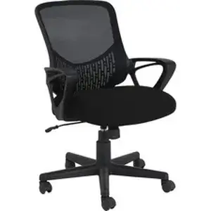 Nusparc NPR CH301MABK - Mid-back Mesh Task Chair - Fabric Seat Material - Mid Back - Black - 1 Each