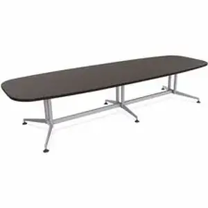 Specialt SCT ZCON59MSER2 - Special-T ZIA Series Conference Tables Collection - Elipse Top - Powder Coated Double Column Base x 10 ft Table Top Width x 48" Table Top Depth - 29" Height - Conference Room, Meeting - Ebony Recon