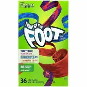 Green Rabbit GRR 20900408 - Candy - Berry Tie-Dye, Color by the Foot, Strawberry - Gluten-free, Individually Wrapped - 0.75 oz - 36 / Carton