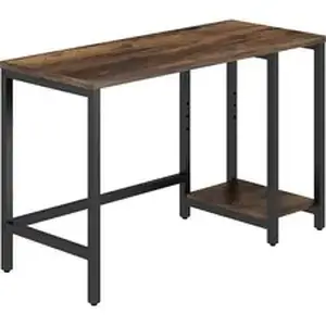 Nusparc NPR DK101NRRK - Metal Frame Desk - Vintage Oak, Black Top - Contemporary Style - 220 lb Capacity - 47.20" Table Top Width x 19.70" Table Top Depth x 1" Table Top Thickness - 29.50" Height - Assembly Required