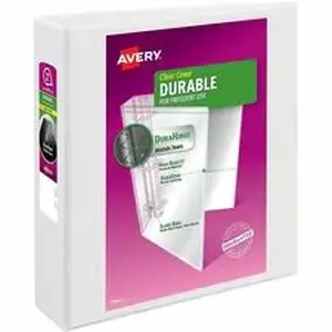 Avery Dennison AVE 09501CT - Avery® DuraHinge Durable View Binder - 2" Binder Capacity - Letter - 540 Sheet Capacity - 2 4/5" Spine Width - 3 x 2" Ring(s) - Fastener(s): D-Ring - Pocket(s): 4, Internal, Spine, Front & Back - Linen pattern - Plastic, Poly - White - Recycled - Durable, Sturdy, Long Lasting, Tear Resistant, Textured, Reinforced, Split Resistant, Smudge Resistant, PVC-free, Ink-transfer Resistant, Non-stick, ... - 12 / Carton