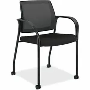 Hon Company HON IS107HIMCU10 - HON Ignition Mesh Back/Mobile MP Stacking Chair - Foam Seat Material - Mesh Back Material - Four-legged Base - Black - 1 Each