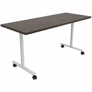 Safco Products SAF JN6024FXCCWN - Safco Jurni Multi-Purp. Table w/T-Leg & Casters - Textured T-shaped, Powder Coated Base - 60" Table Top Width x 24" Table Top Depth x 1.10" Table Top Thickness - 29" Height - Multipurpose - Assembly Required - Columbian Walnut - Laminate Top Material - 1 Each