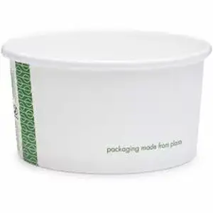 Vegware Ltd VEG SC06G - Vegware 6oz. Soup Bowls - Soup, Food Storage, Ice Cream - White, Green - Paperboard, PLA-lined Paper Body - 1000 / Carton