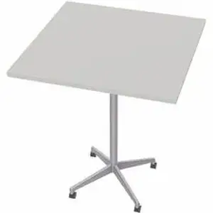 Specialt SCT ZIAH49MSGR6 - Special-T ZIA Series Hospitality Tables Collection - Square Top - Powder Coated X-shaped Base - Mid-Century Modern Style x 36" Table Top Width x 36" Table Top Depth - 42" Height - Hospitality, Office - Gray