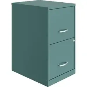 Nusparc NPR VF218AATL - File Cabinet - 14.2" Width x 18" Depth x 24.5" Height - 2 x Drawer(s) for File - Letter - Vertical - Locking Drawer, Glide Suspension, Nonporous Surface - Teal - Baked Enamel - Steel - Recycled