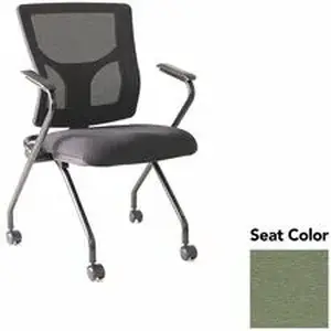 Lorell LLR 6201948 - Conjure Mesh Training Chairs with Arms - Fuse Cress Polyurethane, Foam Seat - Mesh Back