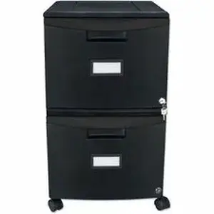 Era Group STX 61312B01C - Storex 2-Drawer Locking Mobile Filing Cabinet - 14.7" Width x 18.2" Depth x 26" Height - 2 x Drawer(s) for File - Letter, Legal - Mobility, Lockable, Heavy Duty, Hanging Rail, Locking Drawer, Label Holder, Locking Casters - Black - Plastic