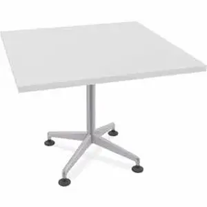 Specialt SCT ZIAH08MSWH8 - Special-T ZIA Series Hospitality Tables Collection - Square Top - Powder Coated X-shaped Base - Mid-Century Modern Style x 42" Table Top Width x 42" Table Top Depth - 29" Height - Hospitality, Office - White