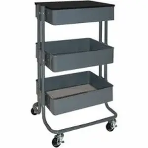 Vertiflex Products VRT VF51025 - Vertiflex Multi-Use Storage Cart & Workstation - 4 Casters - Metal - 15.25" Width x 11.25" Depth x 39" Height - Gray - 1 Each