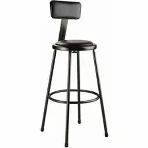 National Public Seating Corp. NPS 6430B10 - National Public Seating 6400 Series Heavy-Duty Padded Stools - Black Seat Color - Vinyl, Medium Density Fiber (MDF) Seat Material - Black Frame Color - Steel Frame Material - Four-legged Base - Black - Plush - 1 Each