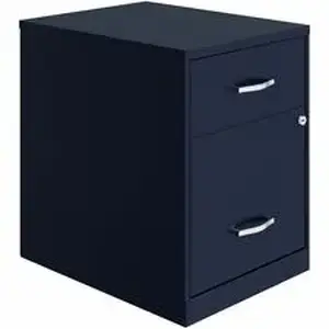 Nusparc NPR VF218GANY - File Cabinet - 14.2" Width x 18" Depth x 19" Height - 2 x Drawer(s) for File, Box - Letter - Vertical - Locking Drawer, Glide Suspension - Navy - Baked Enamel - Steel - Recycled