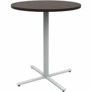 Safco Products SAF JN36RDX42CWN - Safco Jurni Bistro Table with Round Top - Round Top - Textured, Powder Coated Base - Modern Style - 36" Table Top Diameter - 42" Height - Cafeteria - Assembly Required - Columbian Walnut - Laminate Top Material - 1 Each