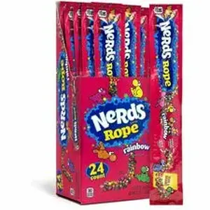 Green Rabbit GRR 22002136 - NERDS Ropes - Crunch, Fruity - Individually Wrapped, Dairy-free, Nut-free - 0.92 oz - 24 / Carton