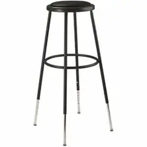 National Public Seating Corp. NPS 6430H10 - National Public Seating 6400 Series Heavy-Duty Padded Stools - Black Seat Color - Vinyl, Medium Density Fiber (MDF) Seat Material - Black Frame Color - Steel Frame Material - Four-legged Base - Black - Plush - 1 Each