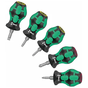 Wera 05008870001 - Stubby Screwdriver Set - 5 Piece Precision Tools