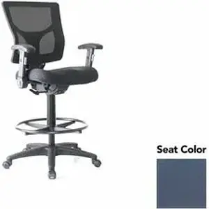 Lorell LLR 6202101 - Conjure Office Stool - Insight Periwinkle Blue Polyurethane Foam Seat - Mesh Back - Armrest - 1 Each