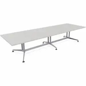 Specialt SCT ZCON61MSGR2 - Special-T ZIA Series Conference Tables Collection - Rectangle Top - Powder Coated Double Column Base x 12 ft Table Top Width x 48" Table Top Depth - 29" Height - Conference Room, Meeting - Gray