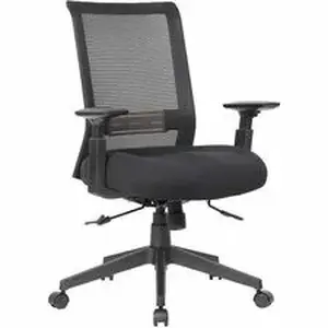 Norstar Office Products Inc BOP 6568BK - Boss Mesh Task Chair, Black - Plush, Foam Seat Material - Mesh Back Material - 5-star Base - Black - Mesh - Armrest - 1 Each