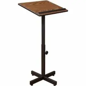 National Public Seating Corp. NPS 70MO - National Public Seating Oklahoma Sound Portable Presentation Lectern - Medium Oak Top - Black Base - Height Adjustable - 20" Table Top Width x 18.20" Table Top Depth - 44" Height - Presentation - Assembly Required - Medium Oak - Steel Base Material - Steel Frame Material - 1 Each