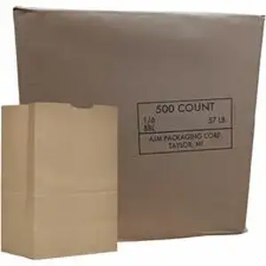 Ajm Packaging Corp. AJM GS57NP5CES - AJM Kraft Grocery Sacks - 6.72 gal Capacity - Kraft - Paper - Foodservice, Grocery, Supplies - 500 / Carton
