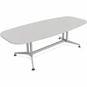 Specialt SCT ZCON53MSGR2 - Special-T ZIA Series Conference Tables Collection - Elipse Top - Powder Coated Double Column Base x 84" Table Top Width x 48" Table Top Depth - 29" Height - Conference Room, Meeting - Gray