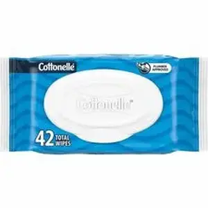 Kimberly Clark KCC 44932CT - Cottonelle Flushable Wipes - 3.75" Width x 5.50" Length - CleaningRipples Texture - White - Fiber - 12 / Carton
