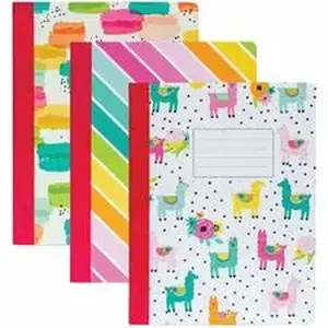 Pukka Pads 2000, Ltd PKP 9095CD - Pukka Pads 3 Pack Composition Books - 140 Pages - Printed - Stitched - College Ruled Front Ruling - 80 g/m² Grammage - 9 3/4" x 7 1/2" Sheet Size - Assorted Cover - 3 / Pack