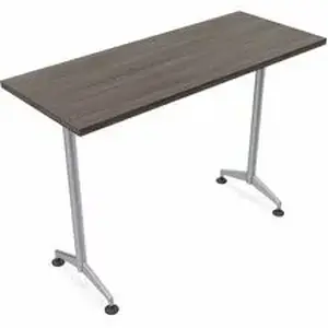 Specialt SCT ZT73BHMSGD8 - Special-T ZIA Series Training Tables Collection - Rectangle Top - Powder Coated T-shaped Base x 24" Table Top Width x 48" Table Top Depth - 42" Height - Training - Gray Driftwood