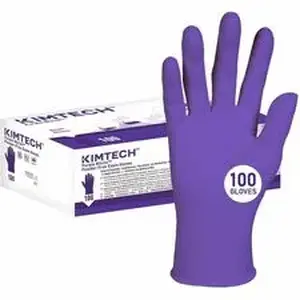 Ansell Limited ANS 55083CT - Kimtech Purple Nitrile Exam Gloves - 5.9 mil Thickness x 9.50" Glove Length - Splash Protection - Large Size - For Right/Left Hand - Nitrile - Purple - Textured Fingertip, Durable, Latex-free, Recyclable, Comfortable - For Chemotherapy, Healthcare, Laboratory Application, Security - 10 / Carton
