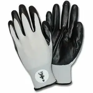 Hospeco HOS GNIDEXXL - Safety Zone Safety Zone Knit Nitrile-Coated Gloves - X-Large Size - Nitrile, Nylon - Black, Gray - Knitted, Durable - For Industrial - 1 Dozen