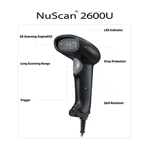 Adesso Innovation Pos NUSCAN 2600U - 2D HANDHELD BARCODE SCANNER USB