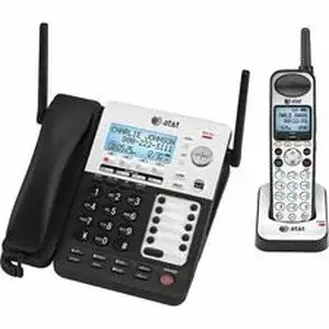 Vtech RA47215 - AT&T SynJ SB67138 DECT Cordless Phone - Silver - 4 x Phone Line - Speakerphone - Answering Machine - Backlight