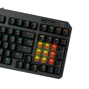 Asus RA07 TUF K3 GEN II/RD/CA - KB RA07 TUF K3 GEN II RD CA ABS Red Switch USB2.0 Black Retail