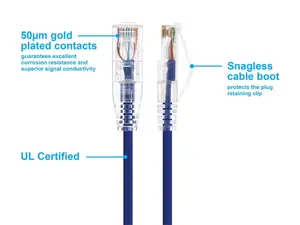 Monoprice 14813 - SLIMRUN CAT6 UTP CABLE-5FT PURPLE