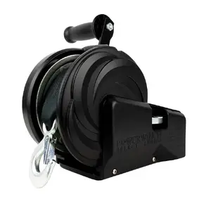 Powerwinch 21400-W-1800-8-B-R - Select Series Winch 1, 800lb, 2 Speed, 8" Crank Arm - Carbon Black