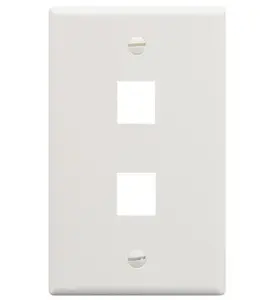 Cablesys ICC-IC107F02WH - FACEPLATE, FLAT, 1-GANG, 2-PORT, WHITE