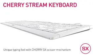 Cherry JK-8500EU-0 - CORDED-LIGHT GREY, 18, ULTRASLIM, US INTL 104 LAYOUT W/ 10 ADDITIONAL HOTKEYS.