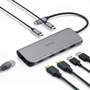 Targus DOCK427GL - USB-C ALT. MODE DUAL HDMI 4K MOBILE DOCK WITH 140W EPR PASS-THRU SILVER