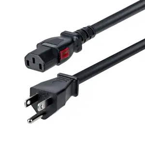 Startech 3FT-LC15A-POWERCORD - 3FT HEAYV DUTY POWER CORD W/NEMA 5-15P AND LOCKING IEC 60320 C13 CONNECTORS; 125