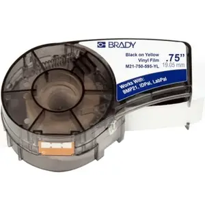 Brady M21-750-595-YL - LABEL CARTRIDGE FOR BMP21 SERIES, ID PAL, LABPAL PRINTERS, YELLOW, INDUSTRIAL GR