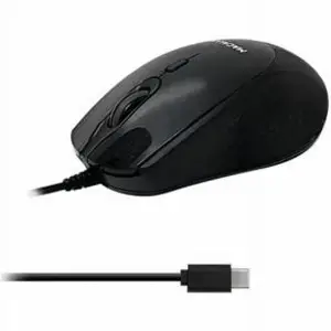 Macally UCROCKETB - Quiet Click Wired Optical USB-C Mouse in Black